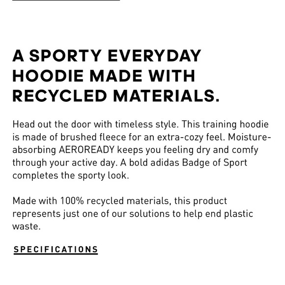 Adidas women’s training aeroready white plus size hoodie - Picture 3 of 5